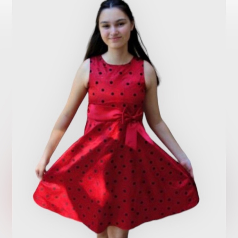 Rare Editions Red Fit and Flare Sleeveless Dress